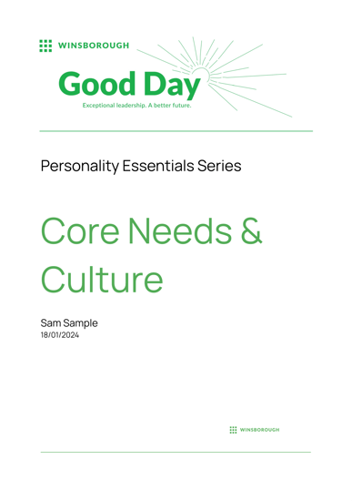 Personality Essentials Core Needs